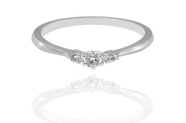 Fehér Arany Gyémánt köves gyűrű