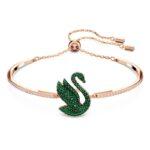 Swarovski Iconic zöld hattyús karkötő